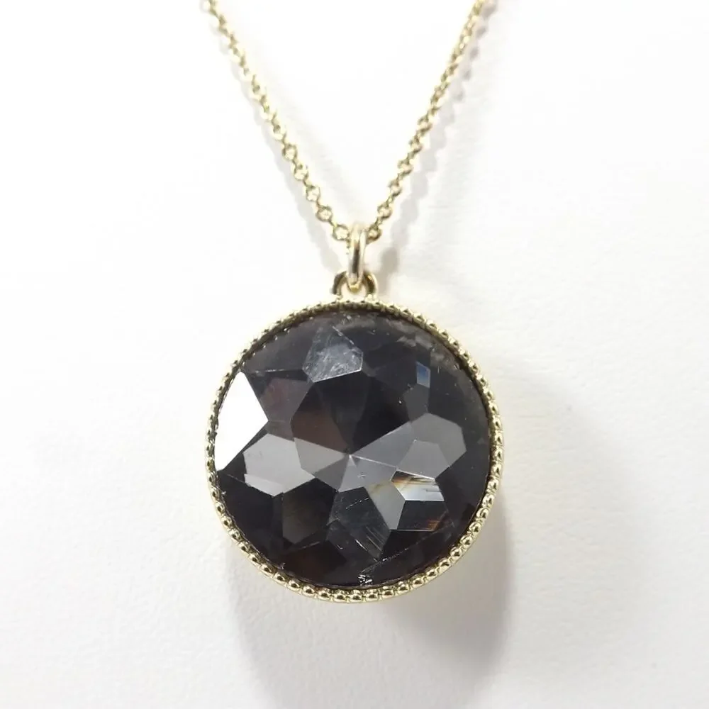 Loft Gray Crystal Pendant Long Silver Necklace, Woman's 34